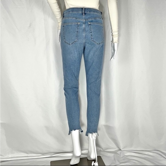 TopShop Jamie Blue High Waist Jagged Hem Skinny Jeans Sz28 Waist28” Inseam26.5” - Picture 8 of 16